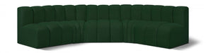 Arc Boucle Fabric 5pc. Sectional Green - 102Green-S5A - Vega Furniture