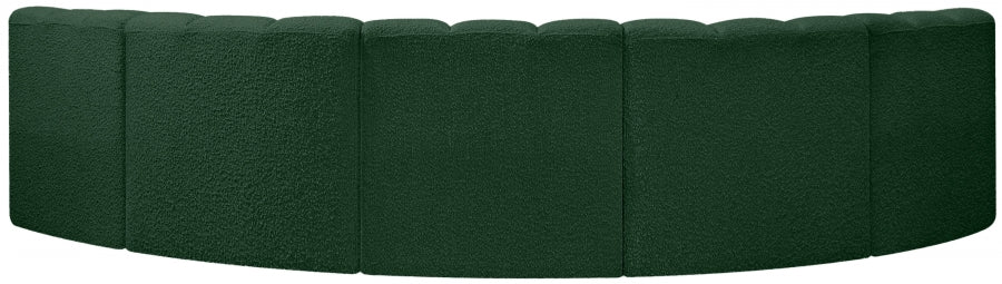 Arc Boucle Fabric 5pc. Sectional Green - 102Green-S5A - Vega Furniture