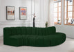 Arc Boucle Fabric 5pc. Sectional Green - 102Green-S5B - Vega Furniture