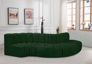 Arc Boucle Fabric 5pc. Sectional Green - 102Green-S5B - Vega Furniture