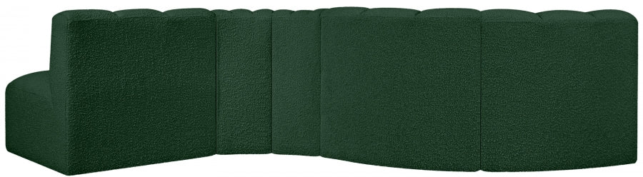 Arc Boucle Fabric 5pc. Sectional Green - 102Green-S5B - Vega Furniture