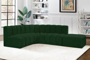 Arc Boucle Fabric 5pc. Sectional Green - 102Green-S5C - Vega Furniture