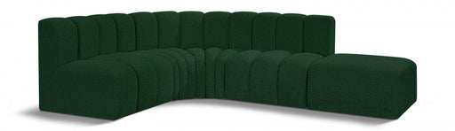 Arc Boucle Fabric 5pc. Sectional Green - 102Green-S5C - Vega Furniture