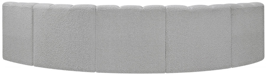 Arc Boucle Fabric 5pc. Sectional Grey - 102Grey-S5A - Vega Furniture