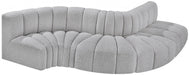 Arc Boucle Fabric 5pc. Sectional Grey - 102Grey-S5B - Vega Furniture