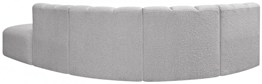 Arc Boucle Fabric 5pc. Sectional Grey - 102Grey-S5C - Vega Furniture