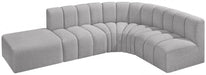 Arc Boucle Fabric 5pc. Sectional Grey - 102Grey-S5C - Vega Furniture