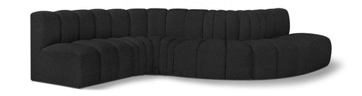 Arc Boucle Fabric 6pc. Sectional Black - 102Black-S6A - Vega Furniture