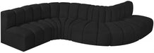 Arc Boucle Fabric 6pc. Sectional Black - 102Black-S6A - Vega Furniture