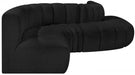 Arc Boucle Fabric 6pc. Sectional Black - 102Black-S6A - Vega Furniture