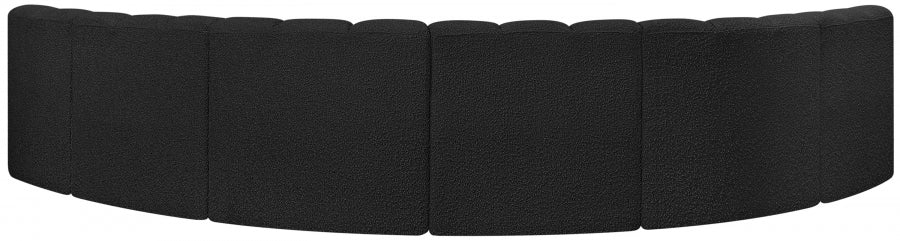 Arc Boucle Fabric 6pc. Sectional Black - 102Black-S6B - Vega Furniture