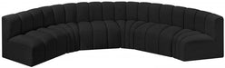 Arc Boucle Fabric 6pc. Sectional Black - 102Black-S6B - Vega Furniture