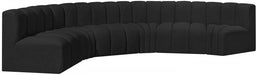 Arc Boucle Fabric 6pc. Sectional Black - 102Black-S6B - Vega Furniture