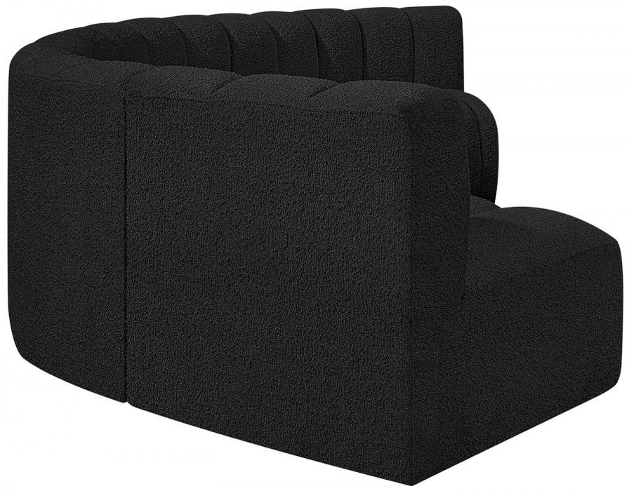 Arc Boucle Fabric 6pc. Sectional Black - 102Black-S6B - Vega Furniture