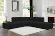 Arc Boucle Fabric 6pc. Sectional Black - 102Black-S6C - Vega Furniture