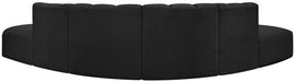 Arc Boucle Fabric 6pc. Sectional Black - 102Black-S6C - Vega Furniture