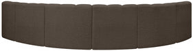 Arc Boucle Fabric 6pc. Sectional Brown - 102Brown-S6B - Vega Furniture
