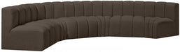 Arc Boucle Fabric 6pc. Sectional Brown - 102Brown-S6B - Vega Furniture