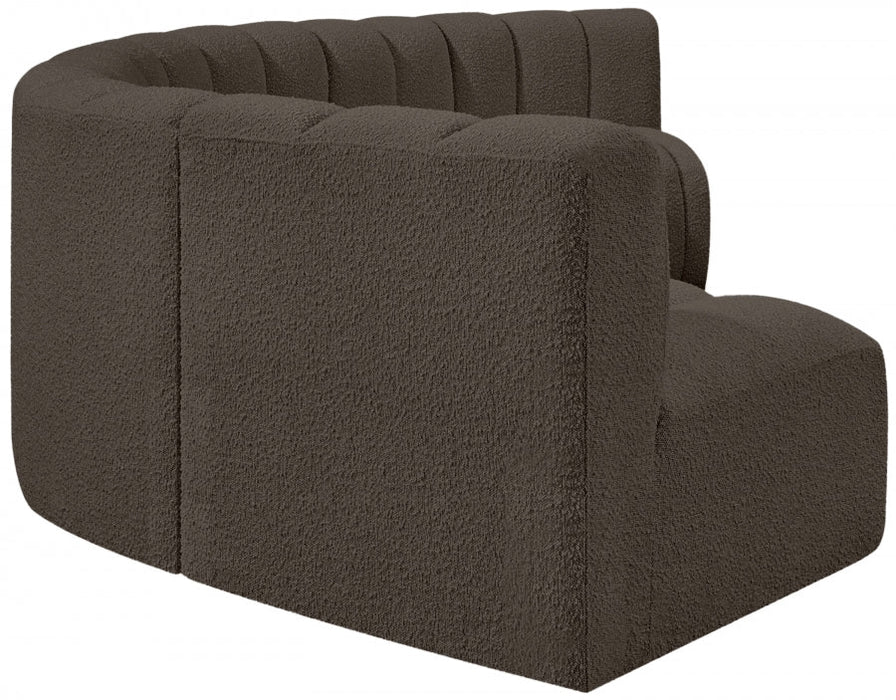 Arc Boucle Fabric 6pc. Sectional Brown - 102Brown-S6B - Vega Furniture