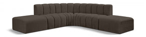 Arc Boucle Fabric 6pc. Sectional Brown - 102Brown-S6C - Vega Furniture