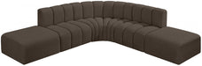 Arc Boucle Fabric 6pc. Sectional Brown - 102Brown-S6C - Vega Furniture