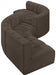 Arc Boucle Fabric 6pc. Sectional Brown - 102Brown-S6D - Vega Furniture