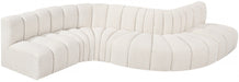 Arc Boucle Fabric 6pc. Sectional Cream - 102Cream-S6A - Vega Furniture