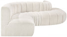 Arc Boucle Fabric 6pc. Sectional Cream - 102Cream-S6A - Vega Furniture