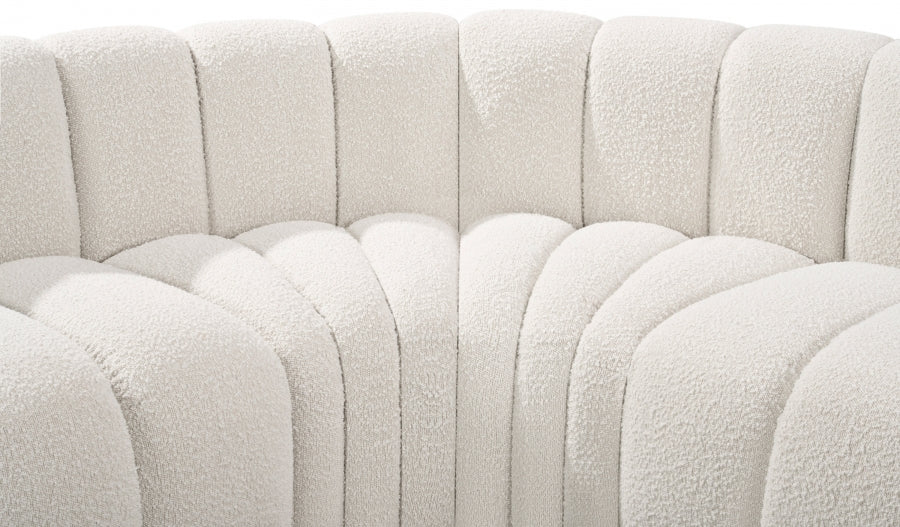 Arc Boucle Fabric 6pc. Sectional Cream - 102Cream-S6A - Vega Furniture