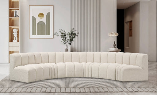 Arc Boucle Fabric 6pc. Sectional Cream - 102Cream-S6B - Vega Furniture