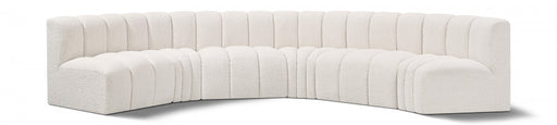 Arc Boucle Fabric 6pc. Sectional Cream - 102Cream-S6B - Vega Furniture