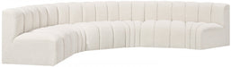 Arc Boucle Fabric 6pc. Sectional Cream - 102Cream-S6B - Vega Furniture