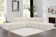 Arc Boucle Fabric 6pc. Sectional Cream - 102Cream-S6C - Vega Furniture