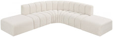 Arc Boucle Fabric 6pc. Sectional Cream - 102Cream-S6C - Vega Furniture