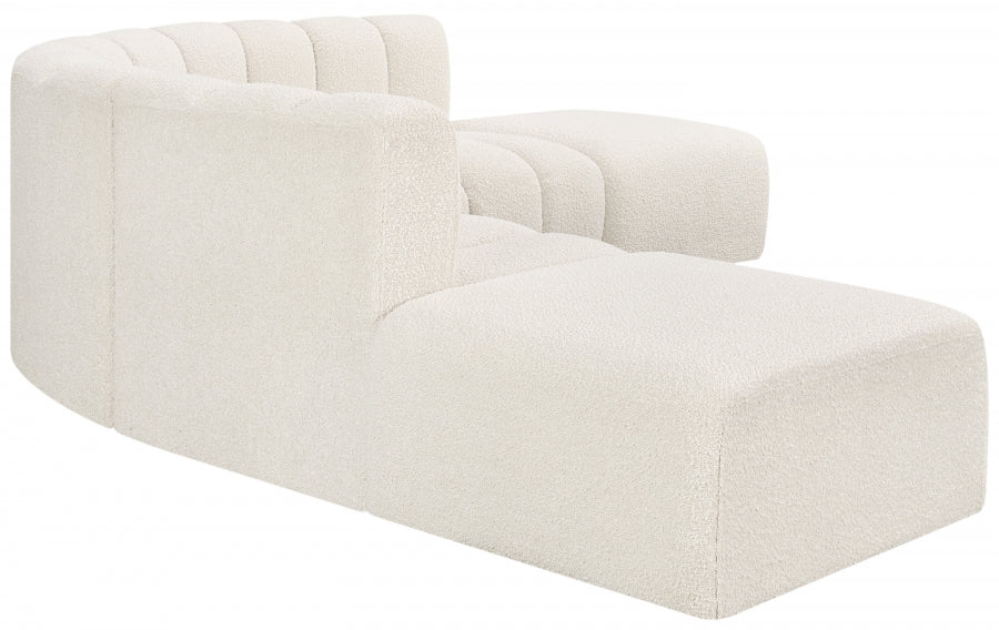 Arc Boucle Fabric 6pc. Sectional Cream - 102Cream-S6C - Vega Furniture