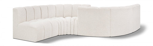 Arc Boucle Fabric 6pc. Sectional Cream - 102Cream-S6D - Vega Furniture