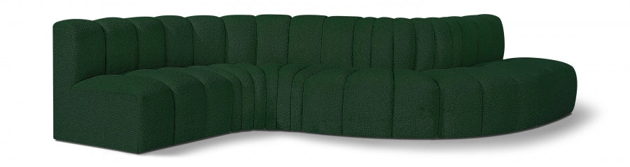 Arc Boucle Fabric 6pc. Sectional Green - 102Green-S6A - Vega Furniture