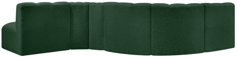 Arc Boucle Fabric 6pc. Sectional Green - 102Green-S6A - Vega Furniture