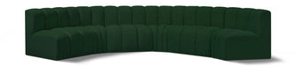 Arc Boucle Fabric 6pc. Sectional Green - 102Green-S6B - Vega Furniture