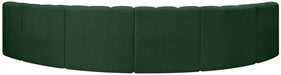 Arc Boucle Fabric 6pc. Sectional Green - 102Green-S6B - Vega Furniture