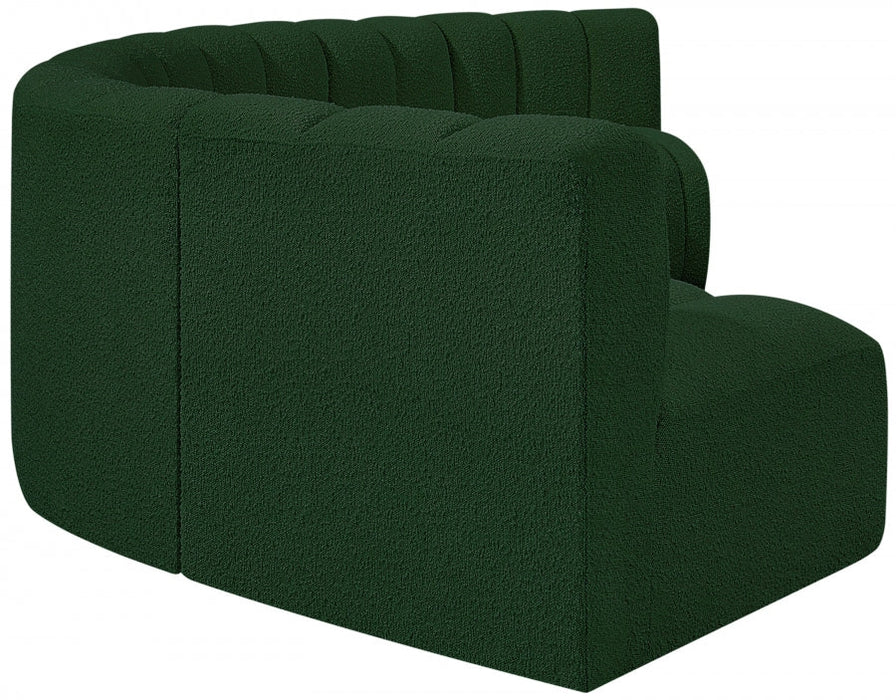 Arc Boucle Fabric 6pc. Sectional Green - 102Green-S6B - Vega Furniture