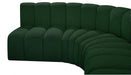 Arc Boucle Fabric 6pc. Sectional Green - 102Green-S6B - Vega Furniture