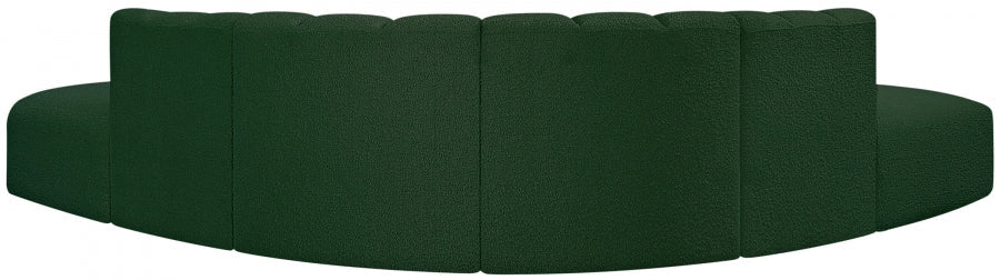 Arc Boucle Fabric 6pc. Sectional Green - 102Green-S6C - Vega Furniture