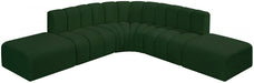 Arc Boucle Fabric 6pc. Sectional Green - 102Green-S6C - Vega Furniture