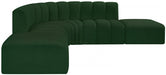 Arc Boucle Fabric 6pc. Sectional Green - 102Green-S6C - Vega Furniture