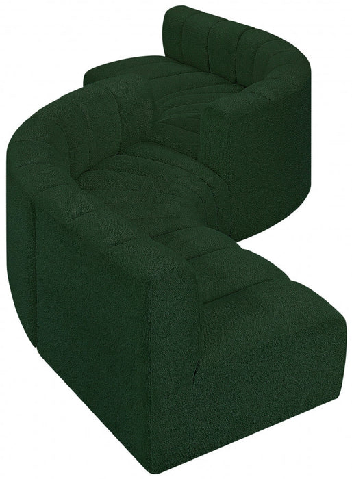 Arc Boucle Fabric 6pc. Sectional Green - 102Green-S6D - Vega Furniture