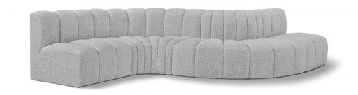 Arc Boucle Fabric 6pc. Sectional Grey - 102Grey-S6A - Vega Furniture