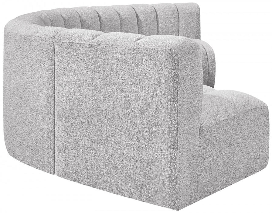 Arc Boucle Fabric 6pc. Sectional Grey - 102Grey-S6B - Vega Furniture