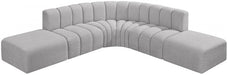 Arc Boucle Fabric 6pc. Sectional Grey - 102Grey-S6C - Vega Furniture