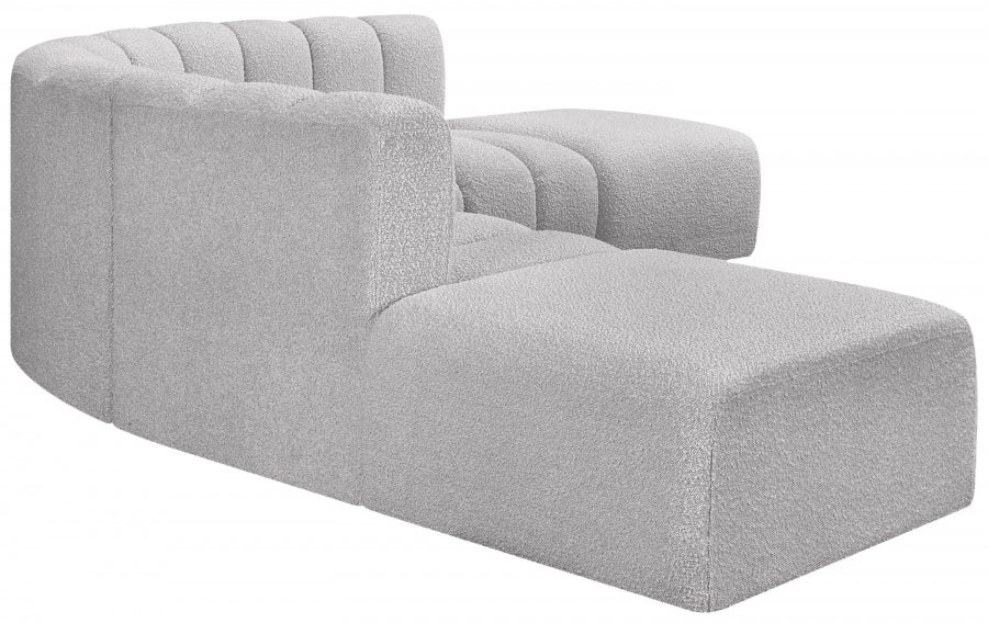 Arc Boucle Fabric 6pc. Sectional Grey - 102Grey-S6C - Vega Furniture